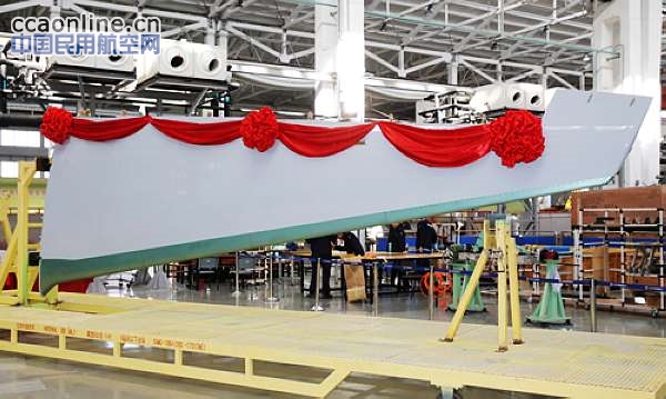 上飞向波音交付首架B737MAX飞机水平安定面