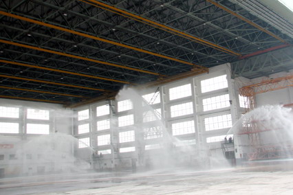 国航成都维修基地成功进行飞机机库消防演习