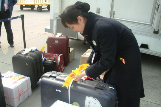 “两会”代表委员离京　国航副总杨丽华送行