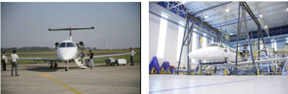 巴西航空工业公司飞鸿100为首飞做好准备