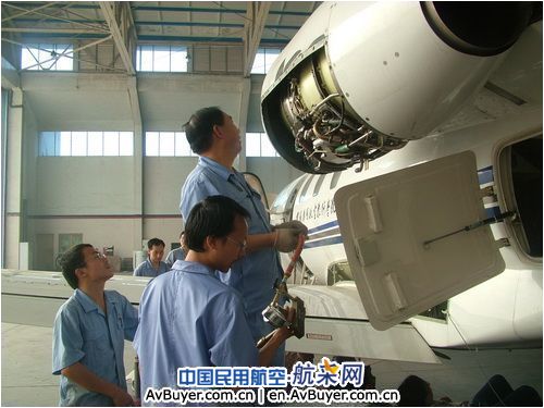 广汉机务首次完成塞斯纳奖状B-7777动力750检
