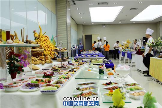 配餐公司展台展示 奥凯航空成功举办机供品招商和航餐厨艺大赛