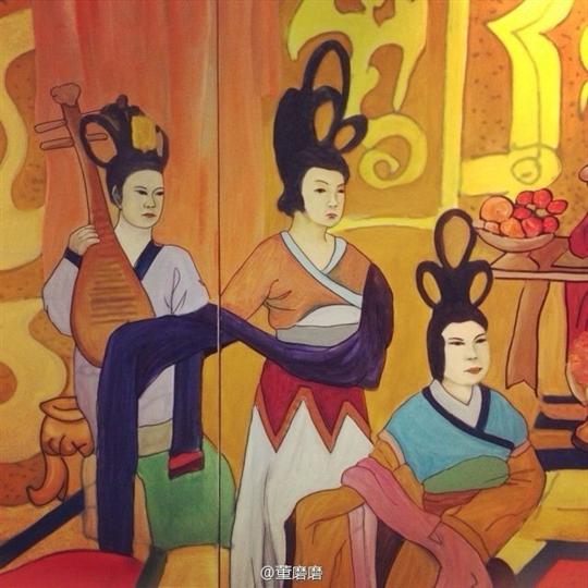 咸阳机场壁画太丑引网友吐槽 机场:都拆了