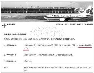 百度快照的内容与网友发布的网页截屏一致 龙湾机场官网公布停车一天收40元 但实收60元?