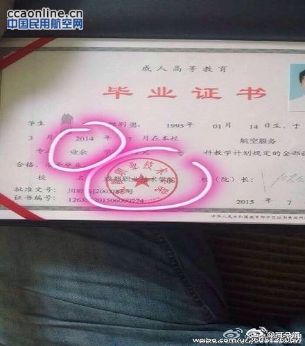 网曝西南航空专修学院给全给全日制生发余毕业证