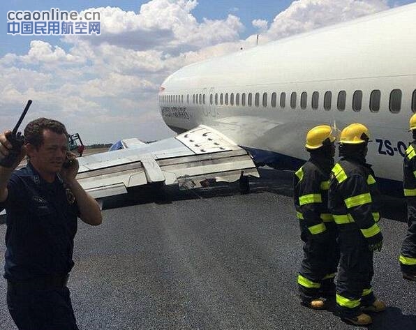 英国航空公司一架B737飞机起落架断裂强行降落